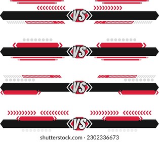 Set of black and red banner templates. Vector illustration 