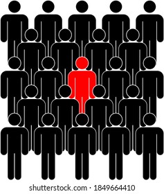 set of black and red human figures, icons