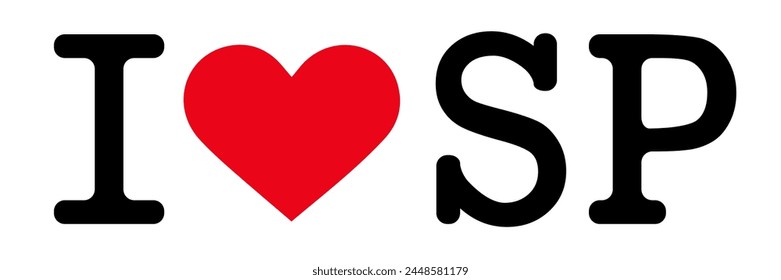 Conjunto Negro Rojo Blanco I Corazón Amor ♥ São Paulo Brasil Vector EPS PNG Clip Arte Sin Fondo Transparente