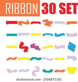 Set of Black Ribbons Banners badges Labels Design Elements on white background
