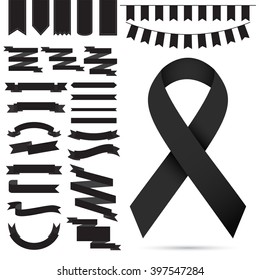 Set of black ribbon,Vector eps10
