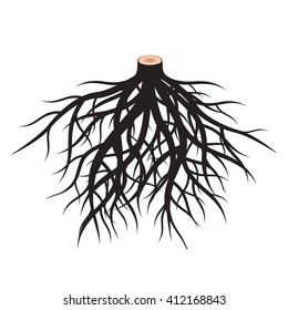 Set of Black Roots. Vector Illustration.