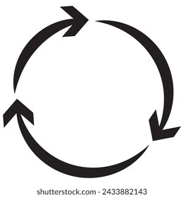 A set of black round arrows .Vector Icon Web Site Graphic. Recycle icon eps 10	