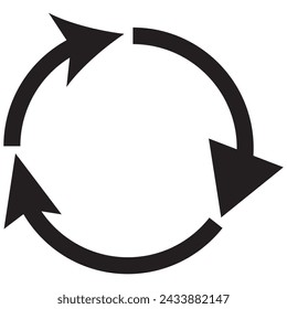 A set of black round arrows .Vector Icon Web Site Graphic. Recycle icon eps 10	