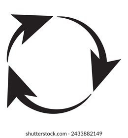A set of black round arrows .Vector Icon Web Site Graphic. Recycle icon eps 10	