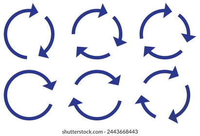 A set of black round arrows .Vector Icon Web Site Graphic. Recycle icon eps 10