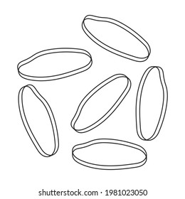 conjunto de ilustración vectorial de la línea de bandas de caucho negro