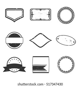 set of black rubber stamps