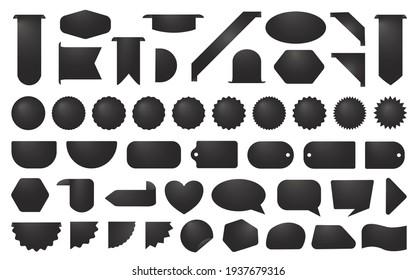 Set of black sale badges for Black Friday discounts. Collection of labels, stickers, emblems, frames for posters, banners, coupons, flyers and other  advertisement. Vector EPS10