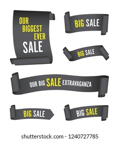 set of black sale banners