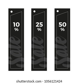 Set of black sale tags for web or print use