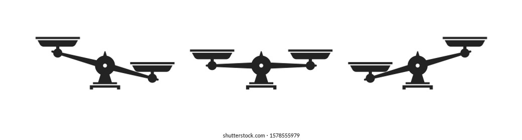 set of black scale like counterbalance. flat style trend modern minimal logotype graphic design isolated on white background. concept of food and meal weighing or equilibrium and balance in life