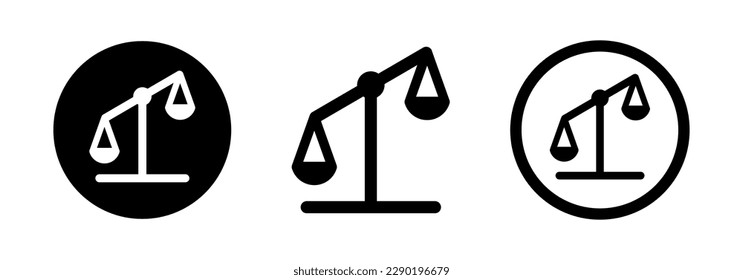 Conjunto de escalas negras. Icono de escala de justicia. Cartel de Libra. Ilustración de vector de negocio.