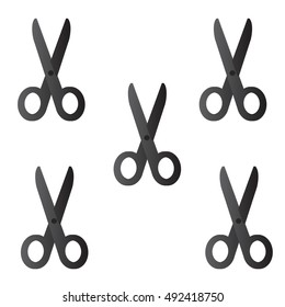 Set of black scissors icon, vector,  illustration, design, icon web.