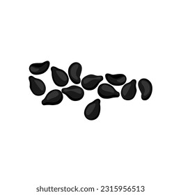 Set of black semsame isolated on white background. vector illustration.