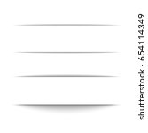 Set of black shadow for page tab dividers. Vector isolated on white background. Collection paper shadow effect. 