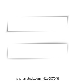 Set of black shadow for page tab dividers. Vector isolated on white background. Collection paper shadow effect. 