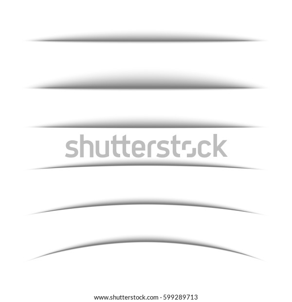 Set of black\
shadow for page tab dividers. Vector isolated on white background.\
Collection paper shadow\
effect.