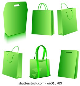 Set of black shopping bags. Vector