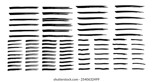 set of black silhouette grunge monochrome vector brushes