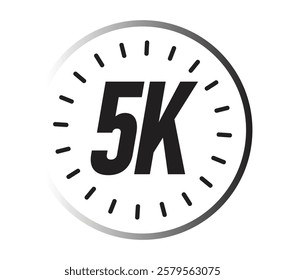 set of black silhouette marathon run logo template with running circle, 5K, 10K, 21K half marathon vector