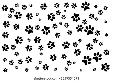 set of black silhouettes of cat