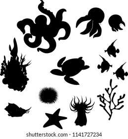 654 Sea urchin silhouette Images, Stock Photos & Vectors | Shutterstock