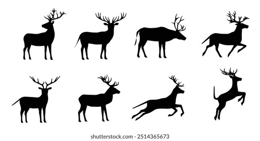 Set of black silhouettes Vector illustration