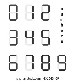 set of black simple digital numbers. concept of vintage one, two, four, five, six, nine, zero, web numeric. flat style trend modern logo graphic design element vector illustration on white background