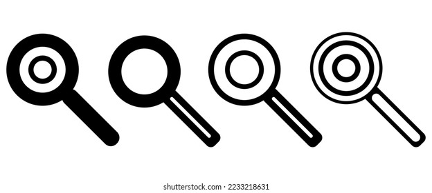 A set of black simple flat search icons. Good element for any project.