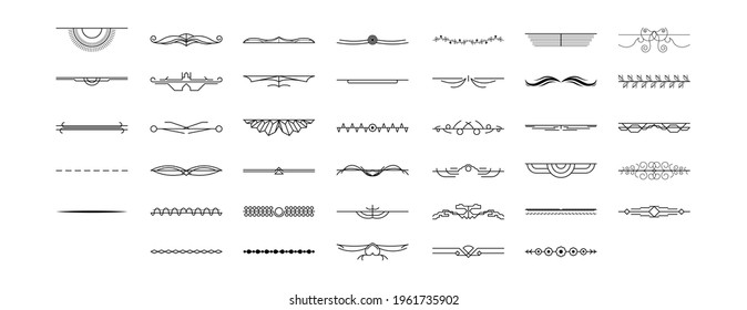 Establecer La Colección De Líneas Sencillas De Color Negro Elementos De Borde De Doodle Estilo Esbozo De Diseño Isolación Isolación Ilustración Para Banner