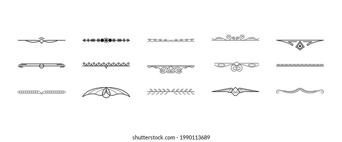 Establecer La Colección De Líneas Sencillas De Color Negro Elementos De Borde De Doodle Estilo Esbozo De Diseño Isolación Isolación Ilustración Para Banner