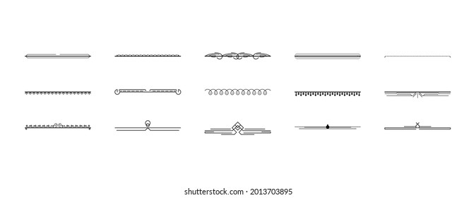 Establecer La Colección De Líneas Sencillas De Color Negro Elementos De Borde De Doodle Estilo Esbozo De Diseño Isolación Isolación Ilustración Para Banner