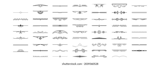 Establecer La Colección De Líneas Sencillas De Color Negro Elementos De Borde De Doodle Estilo Esbozo De Diseño Isolación Isolación Ilustración Para Banner