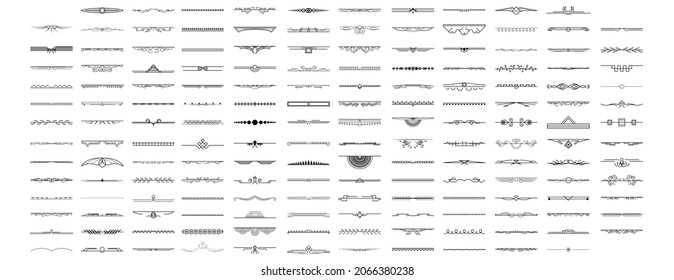 Establecer La Colección De Líneas Sencillas De Color Negro Elementos De Borde De Doodle Estilo Esbozo De Diseño Isolación Isolación Ilustración Para Banner