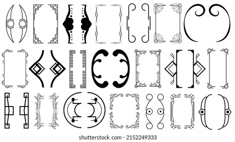 Set Black Simple Line Collection Different Doodle Brackets, Parentheses, Braces Elements Vector Design Style Sketch Isolated Illustration For Banner