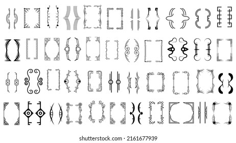 Set Black Simple Line Collection Different Doodle Brackets, Parentheses, Braces Elements Vector Design Style Sketch Isolated Illustration For Banner