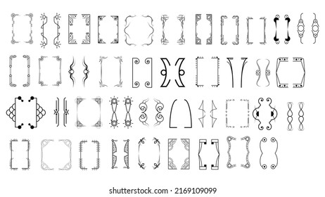 Set Black Simple Line Collection Different Doodle Brackets, Parentheses, Braces Elements Vector Design Style Sketch Isolated Illustration For Banner