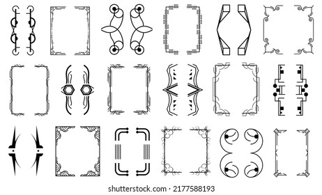 Set Black Simple Line Collection Different Doodle Brackets, Parentheses, Braces Elements Vector Design Style Sketch Isolated Illustration For Banner