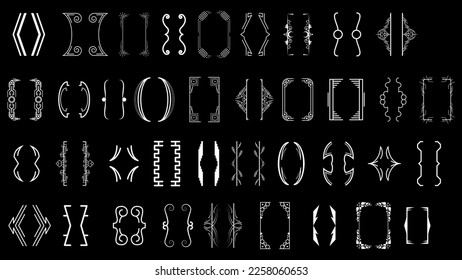 Set Black Simple Line Collection Different Doodle Brackets, Parentheses, Braces Elements Vector Design Style Sketch Isolated Illustration For Banner