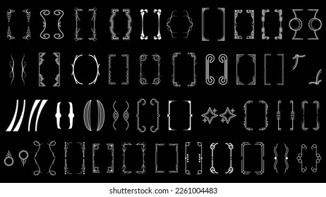 Set Black Simple Line Collection Different Doodle Brackets, Parentheses, Braces Elements Vector Design Style Sketch Isolated Illustration For Banner