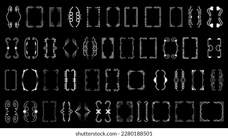 Set Black Simple Line Collection Different Doodle Brackets, Parentheses, Braces Elements Vector Design Style Sketch Isolated Illustration For Banner