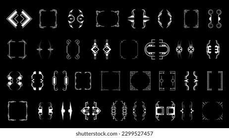 Colección de línea simple en negro Diferentes Corchetes De Doodle, Paréntesis, Corchetes Elementos Elementos Estilo De Diseño Esbozo Isolación Ilustración De Banner