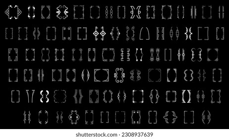 Set Black Simple Line Collection Different Doodle Brackets, Parentheses, Braces Elements Vector Design Style Sketch Isolated Illustration For Banner
