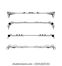 Establecer La Colección De Líneas Sencillas De Color Negro Elementos De Borde De Doodle Estilo Esbozo De Diseño Isolación Isolación Ilustración Para Banner