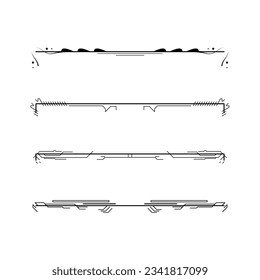 Establecer La Colección De Líneas Sencillas De Color Negro Elementos De Borde De Doodle Estilo Esbozo De Diseño Isolación Isolación Ilustración Para Banner