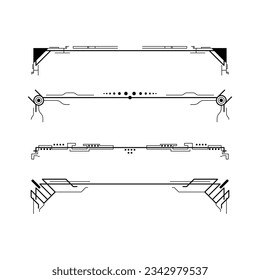 Establecer La Colección De Líneas Sencillas De Color Negro Elementos De Borde De Doodle Estilo Esbozo De Diseño Isolación Isolación Ilustración Para Banner