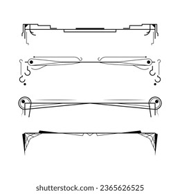 Establecer La Colección De Líneas Sencillas De Color Negro Elementos De Borde De Doodle Estilo Esbozo De Diseño Isolación Isolación Ilustración Para Banner