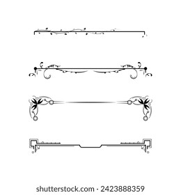 Establecer La Colección De Líneas Sencillas De Color Negro Elementos De Borde De Doodle Estilo Esbozo De Diseño Isolación Isolación Ilustración Para Banner