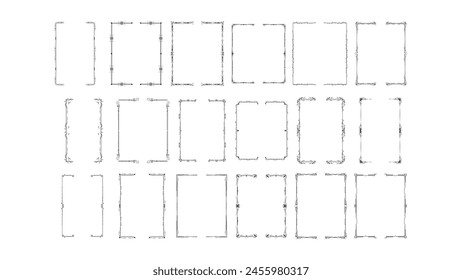 Set Black Simple Line Collection Different Doodle Brackets, Parentheses, Braces Elements Vector Design Style Sketch Isolated Illustration For Banner